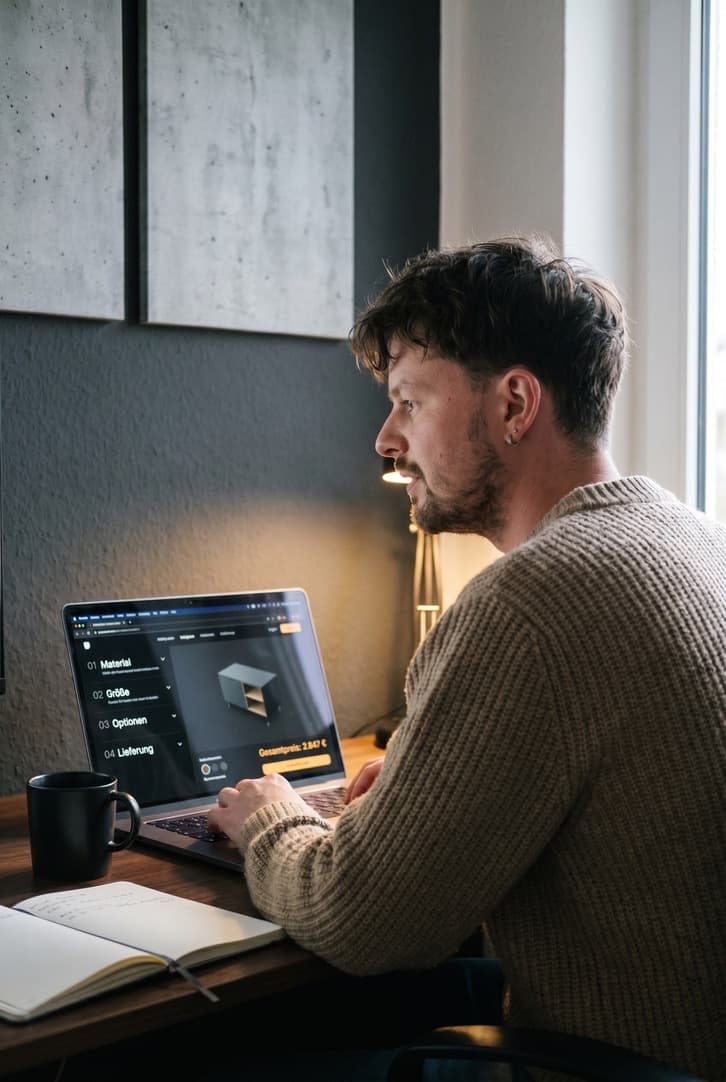 Florian Barlage am Konfigurator-Prototyp